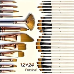 36 Piece Artist Paint Brush Set
