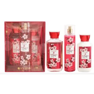 3 Piece Body Care Gift Collection with Lotion, Mist and Shower Gel, Red