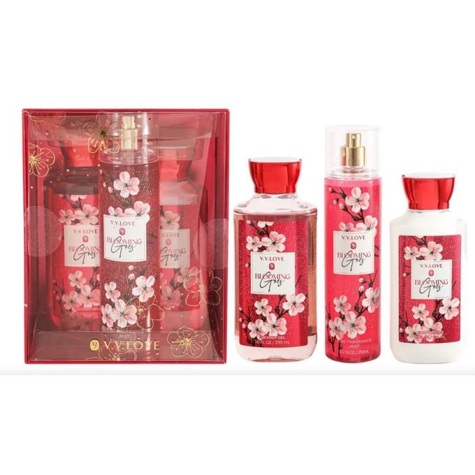 3 Piece Body Care Gift Collection with Lotion, Mist and Shower Gel, Red