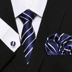 Bekia 3 in 1 Men's Set: Necktie, Handkerchief and Cufflinks