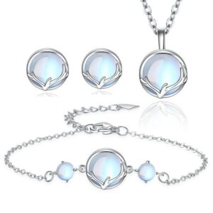 Birthstone Necklace, Bracelet and Earrings Bridal Set