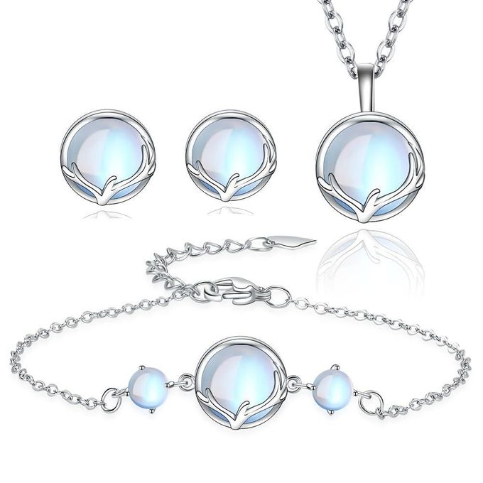 Birthstone Necklace, Bracelet and Earrings Bridal Set